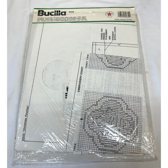 Bucilla Christmas Pouches Counted Cross-Stitch Set Of 4, Pattern only - Picture 3 of 3